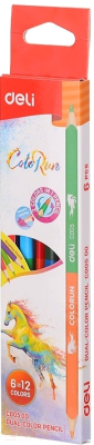 Набор цветных карандашей Deli Color Run двухсторонние / С00500 - фото