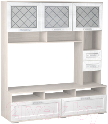 Стенка Премиум ТВА Александра ТВ (бодега/вяз каньон милк) - фото