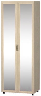 Шкаф Премиум Гармония двухстворчатый с зеркалами (шимо светлый) - фото
