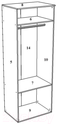 Шкаф Премиум Гармония двухстворчатый с ящиками без зеркал