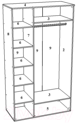 Шкаф Премиум Гармония трехстворчатый без зеркала