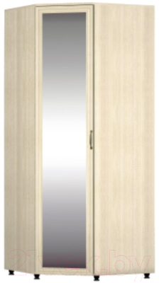 Шкаф Премиум Гармония угловой с зеркалом (шимо светлый) - фото
