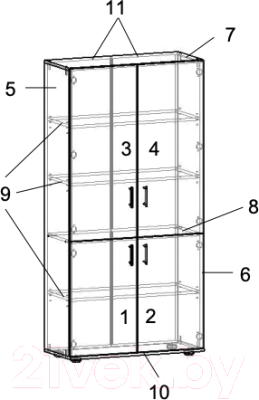 Шкаф Премиум Акцент модуль 5 (шимо светлый)
