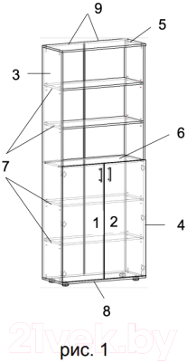 Шкаф Премиум Акцент модуль 6 (шимо светлый)