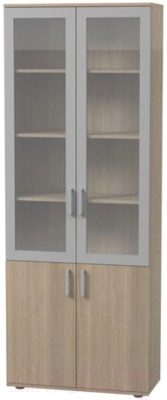 Шкаф с витриной Премиум Акцент модуль 7 (шимо светлый) - фото