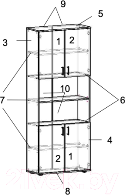Шкаф Премиум Акцент модуль 8 (шимо светлый)