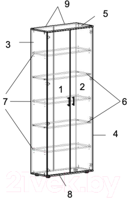 Шкаф Премиум Акцент модуль 9 (шимо светлый)