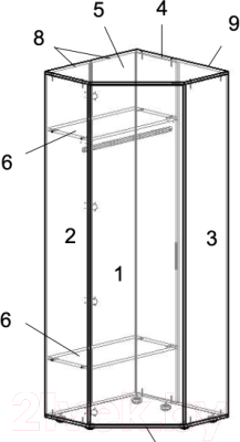 Шкаф Премиум Акцент модуль 13 (шимо светлый)