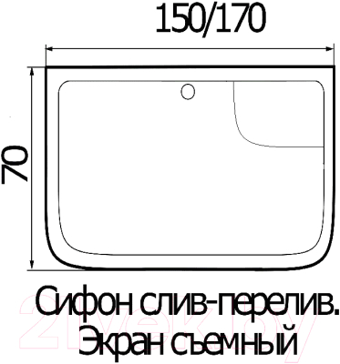 Ванна акриловая Wemor 150/70/55 S прямоугольная