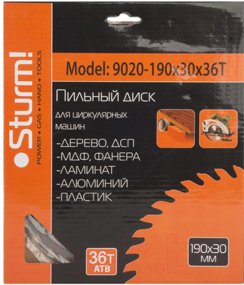 Пильный диск Sturm! 9020-190-30-36T