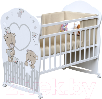 Детская кроватка VDK Forever Friеnds колесо-качалка - фото