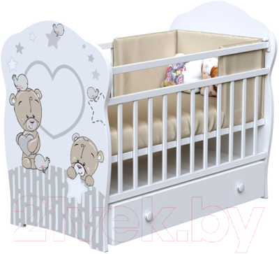 Детская кроватка VDK Love Me маятник и ящик - фото