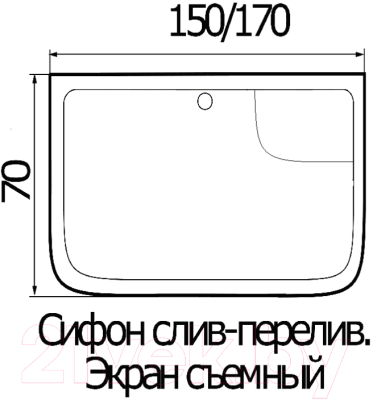 Ванна акриловая Wemor 170/70/55 S