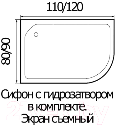 Душевой поддон Wemor 120/90/24 L
