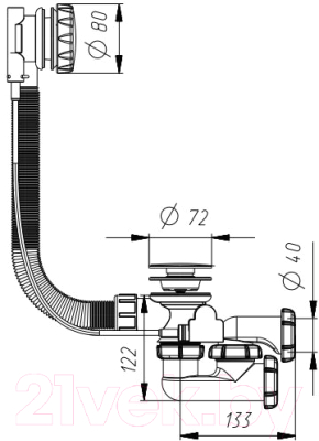 Сифон Aquant V311-22-MR
