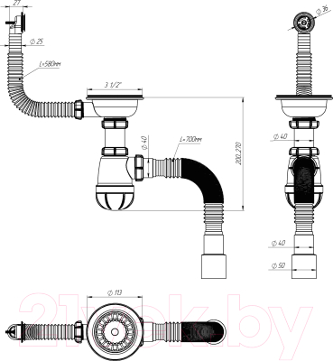 Сифон Aquant B0139-20-MR