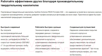 Внешний жесткий диск SanDisk Extreme Pro (SDSSDE81-1T00-G25)