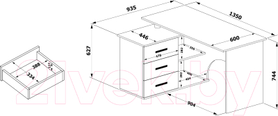Письменный стол Сокол-Мебель КСТ-09Л