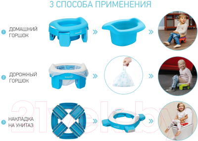 Дорожный горшок ROXY-KIDS HandyPotty / HP-255B (голубой)