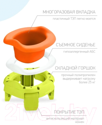 Дорожный горшок ROXY-KIDS HandyPotty / HP-255C (лайм)