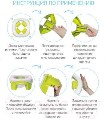 Дорожный горшок ROXY-KIDS HandyPotty / HP-255C (лайм)