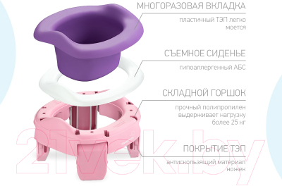 Дорожный горшок ROXY-KIDS HandyPotty / HP-255E (розовый)