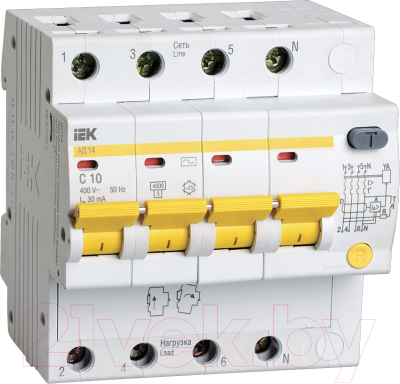 Дифференциальный автомат IEK MAD10-4-010-C-030