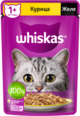 Влажный корм для кошек Whiskas Желе с курицей - фото