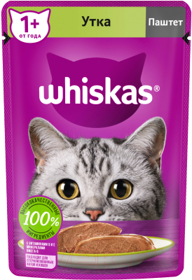 Влажный корм для кошек Whiskas Паштет с уткой - фото