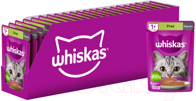 Влажный корм для кошек Whiskas Паштет с уткой