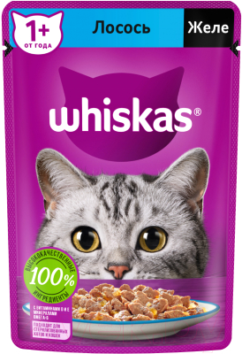 Влажный корм для кошек Whiskas Желе с лососем - фото