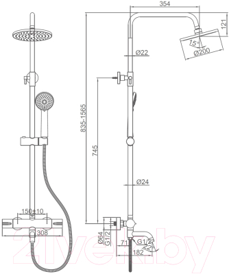 Душевая система Ledeme L2422-B
