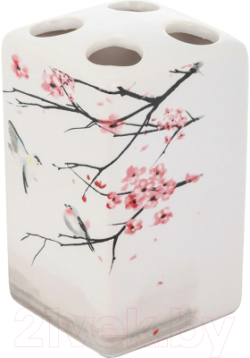 Стакан для зубной щетки и пасты Рыжий кот Сакура TBH-S / 006519 - фото