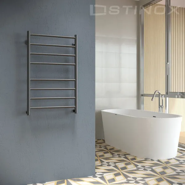 Полотенцесушитель водяной Stinox Toscana 50x80 / tos80 Ral 9005 (черный матовый)