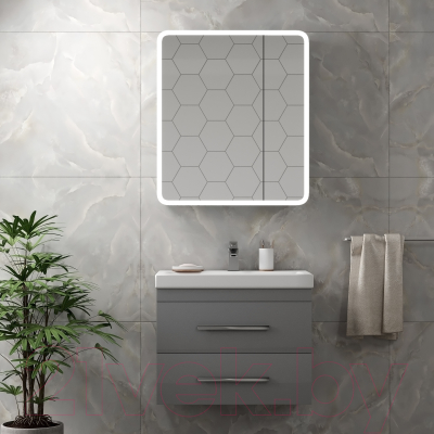 Шкаф с зеркалом для ванной Континент Emotion Led 70x80 (с датчиком движения)