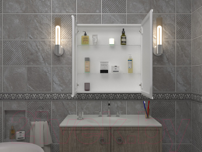 Шкаф с зеркалом для ванной Континент Emotion Led 80x80 (с датчиком движения)