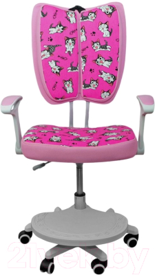 Кресло детское AksHome Pegas (ткань розовый с котятами)