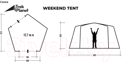 Туристический шатер Trek Planet Weekend Tent / 70219