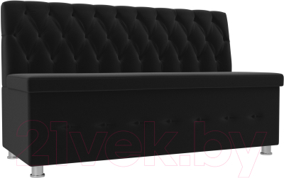 Скамья кухонная мягкая Лига Диванов Вента 284 / 108775 (микровельвет, черный) - фото