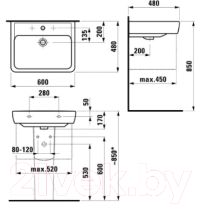 Умывальник Laufen Pro 60 / 189520001041