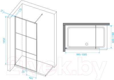 Душевая стенка RGW Walk In WA-111B 100 / 411011110-84
