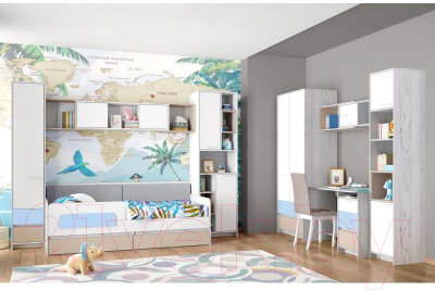 Шкаф Аквилон Зефир №2 800 (дуб эльза/голубой)