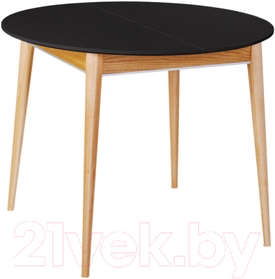 Обеденный стол ТехКомПро Арека К1100 / 121761 (бук/черный/подстолье тон 2/ножка 8) - фото