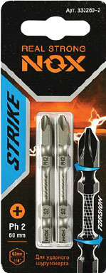 Набор бит Nox Strike Impact E6.3 Ph2-60 / 333260-2 - фото