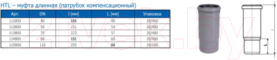 Патрубок компенсационный внутренней канализации Ostendorf Ду 110 / 115800