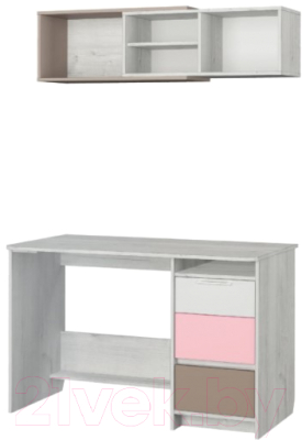 Письменный стол Аквилон Зефир №17.2 120 (дуб эльза/розовый)