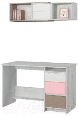 Письменный стол Аквилон Зефир №17.2 120 (дуб эльза/розовый)