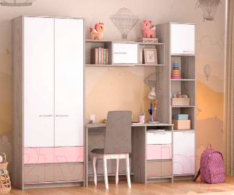 Письменный стол Аквилон Зефир №17.2 120 (дуб эльза/розовый)