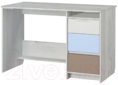 Письменный стол Аквилон Зефир №17.2 120 (дуб эльза/голубой) - фото