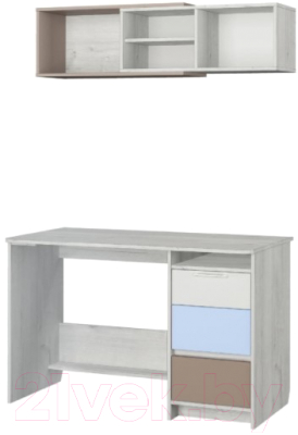 Письменный стол Аквилон Зефир №17.2 120 (дуб эльза/голубой)